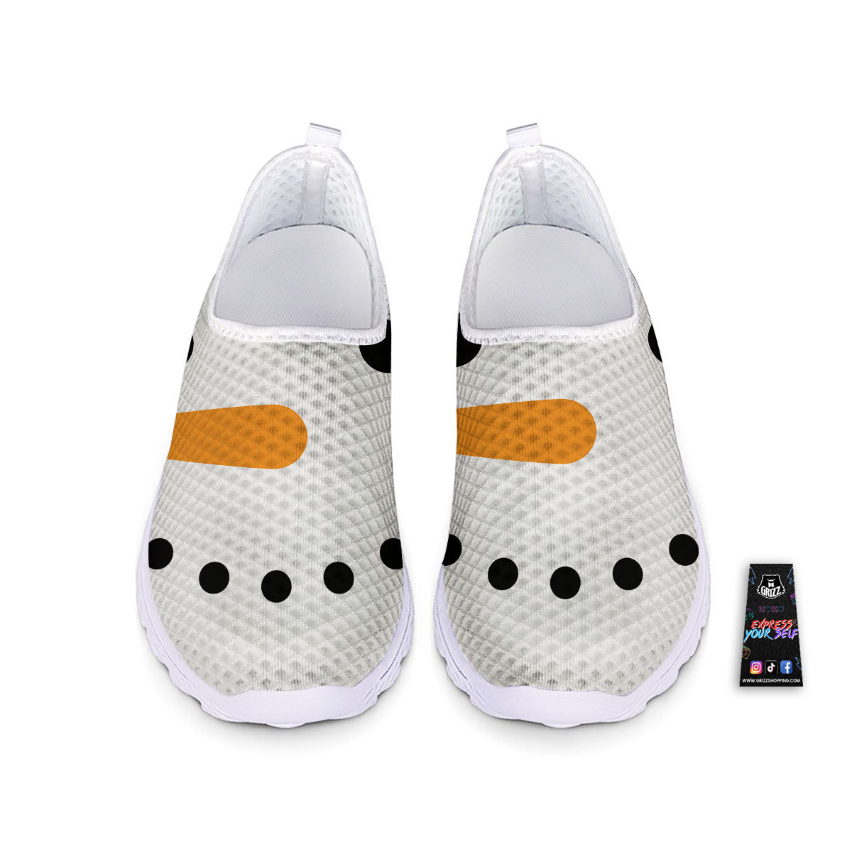 Face Snowman Print Nurse Shoes-grizzshop