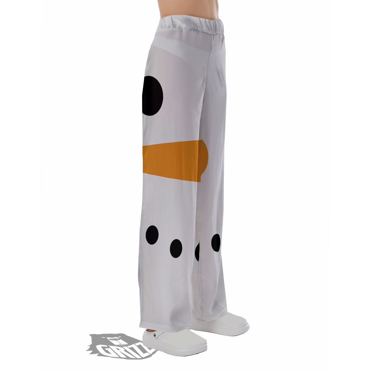 Face Snowman Print Pajama Pants-grizzshop