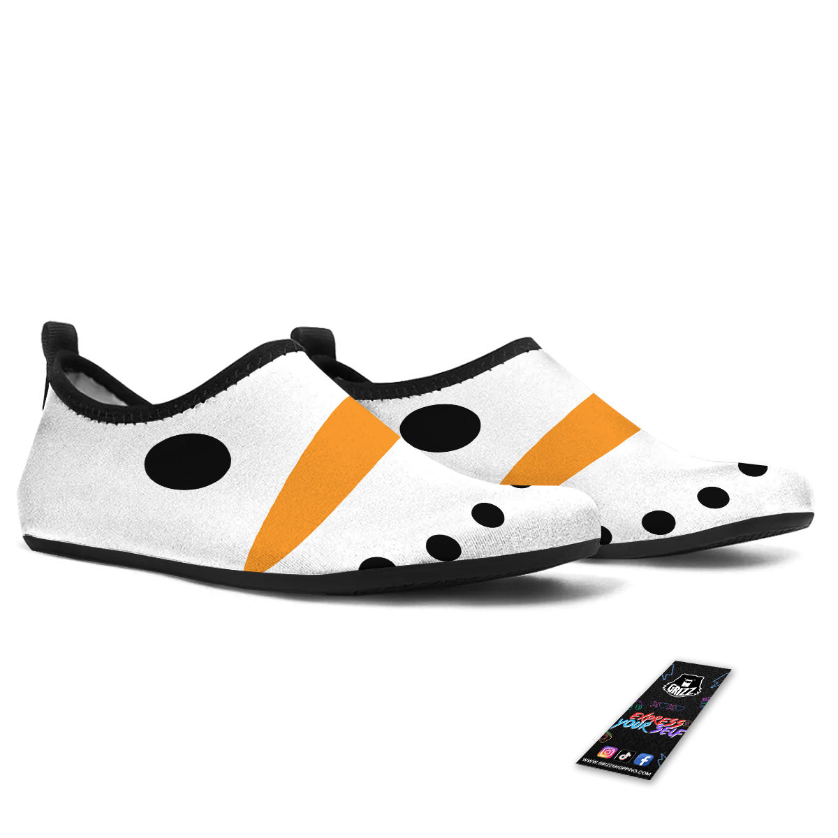 Face Snowman Print Water Shoes-grizzshop