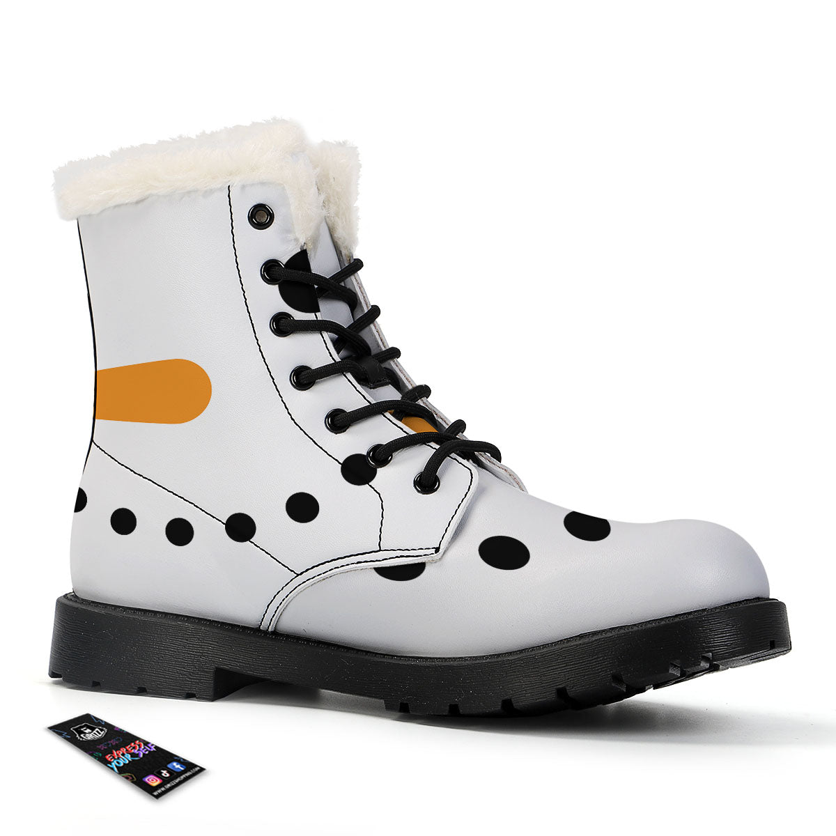 Face Snowman Print Winter Boots-grizzshop