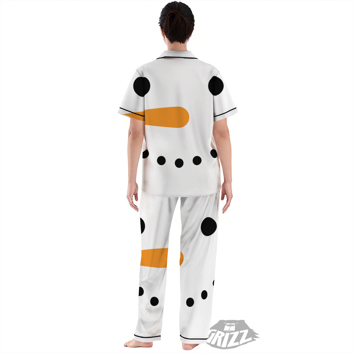 Face Snowman Print Women's Pajamas Set-grizzshop