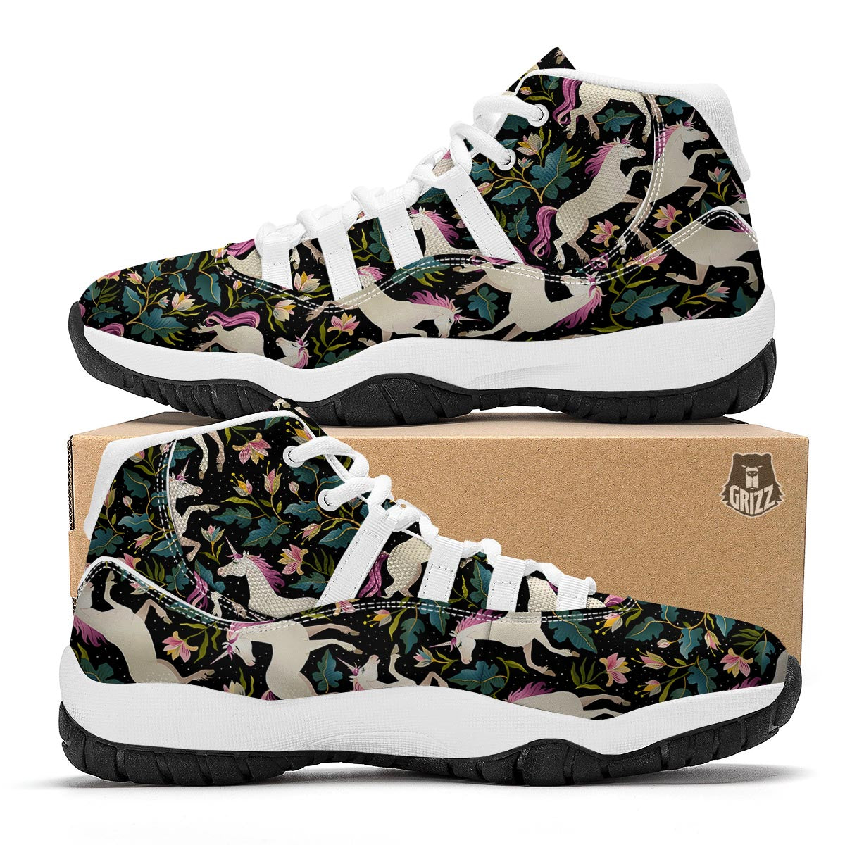 Fairy Forest Unicorn White Bball Shoes-grizzshop
