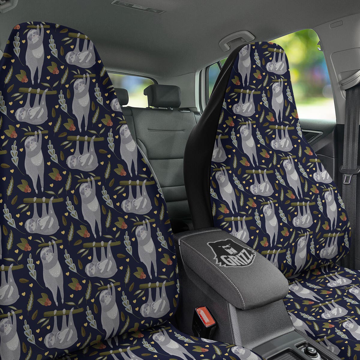 Family Sloth Print Pattern Car Seat Covers-grizzshop