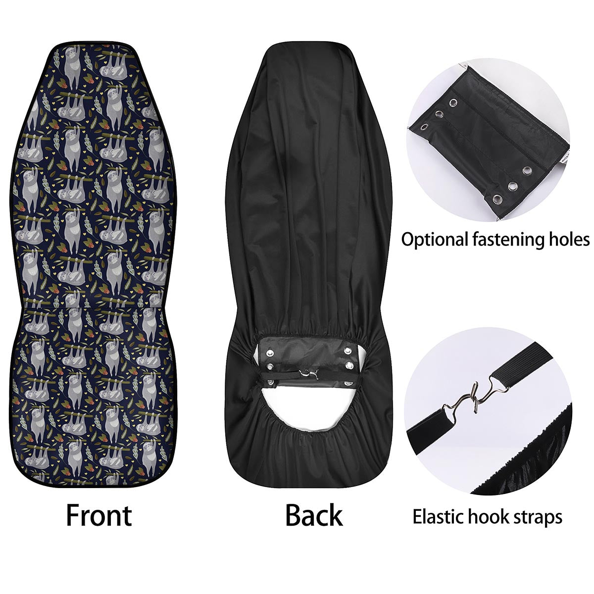 Family Sloth Print Pattern Car Seat Covers-grizzshop