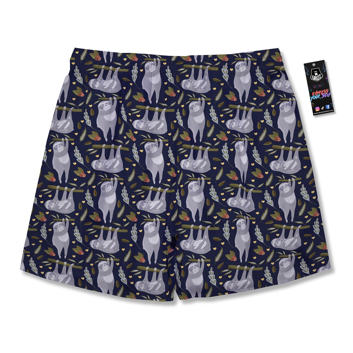 Family Sloth Print Pattern Men's Running Shorts-grizzshop