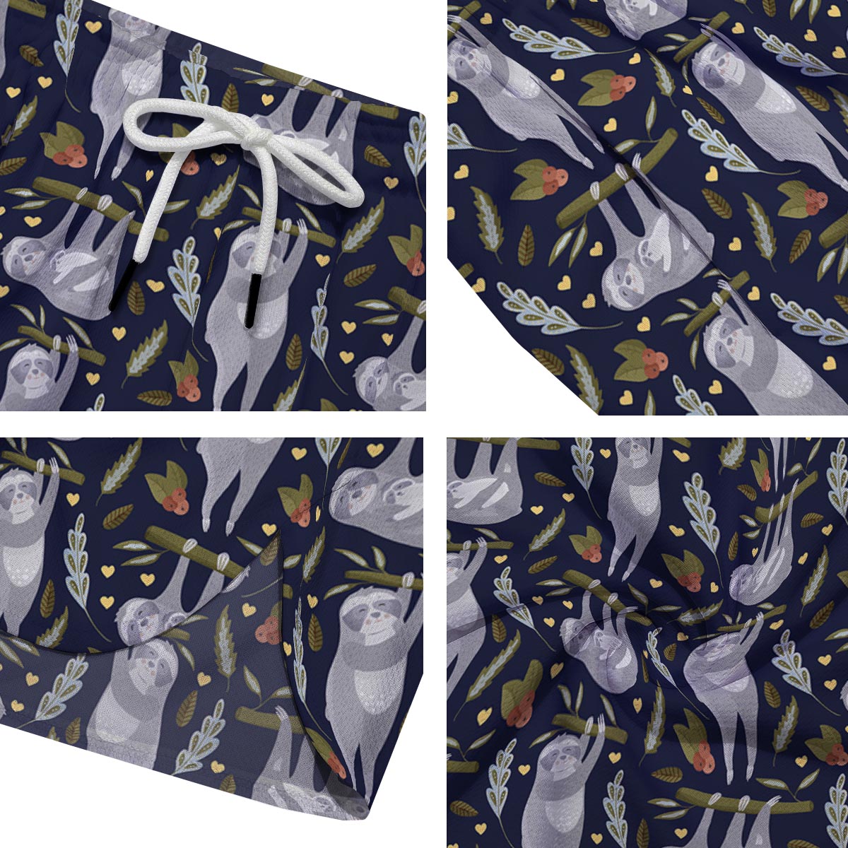Family Sloth Print Pattern Men's Running Shorts-grizzshop