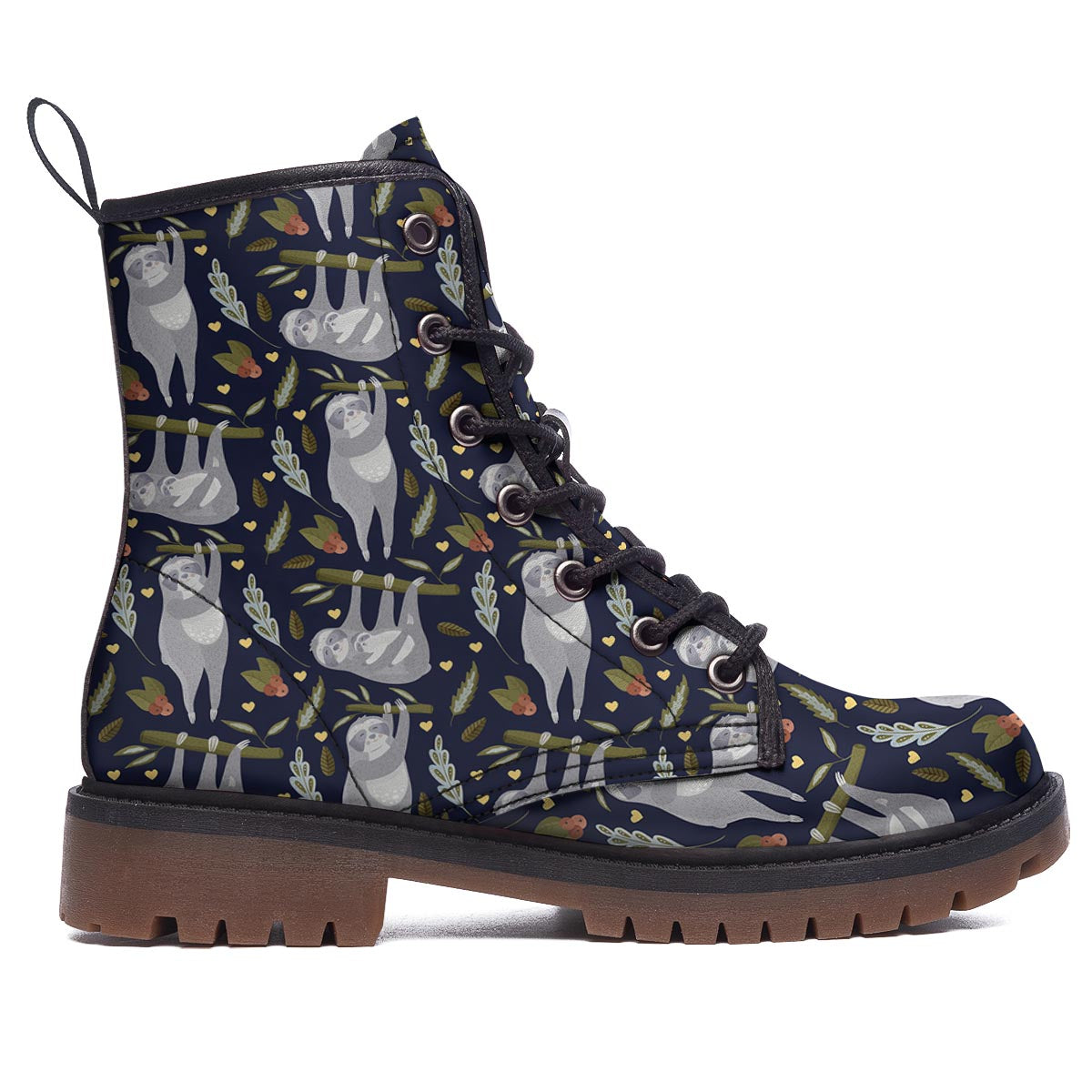 Family Sloth Print Pattern Work Boots-grizzshop
