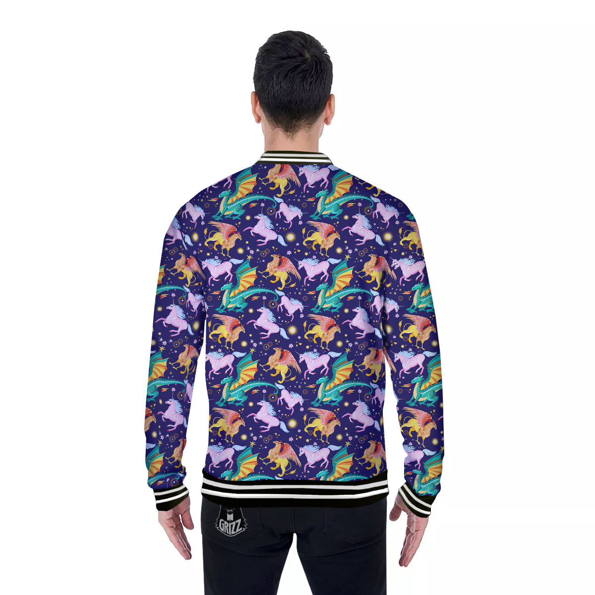 Fantastic Beasts Print Pattern Baseball Jacket-grizzshop