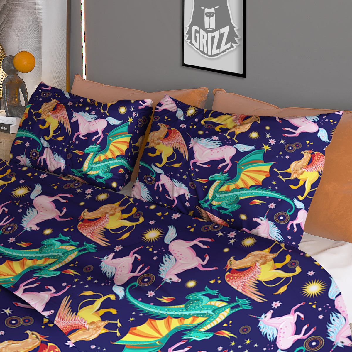 Fantastic Beasts Print Pattern Duvet Cover Bedding Set-grizzshop