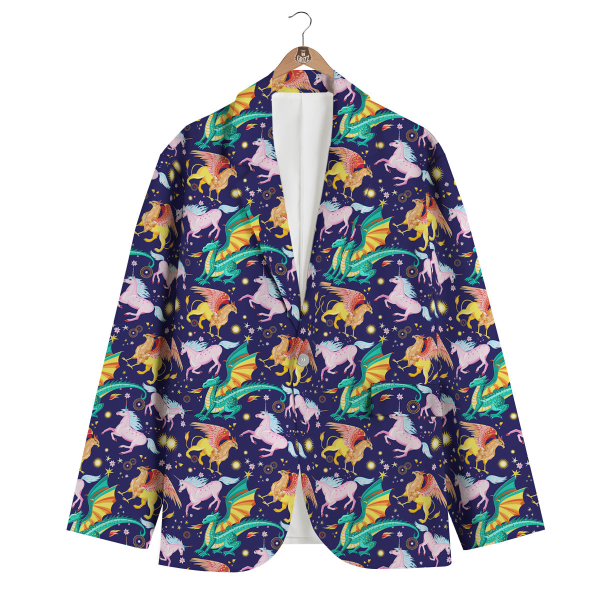 Fantastic Beasts Print Pattern Men's Blazer-grizzshop