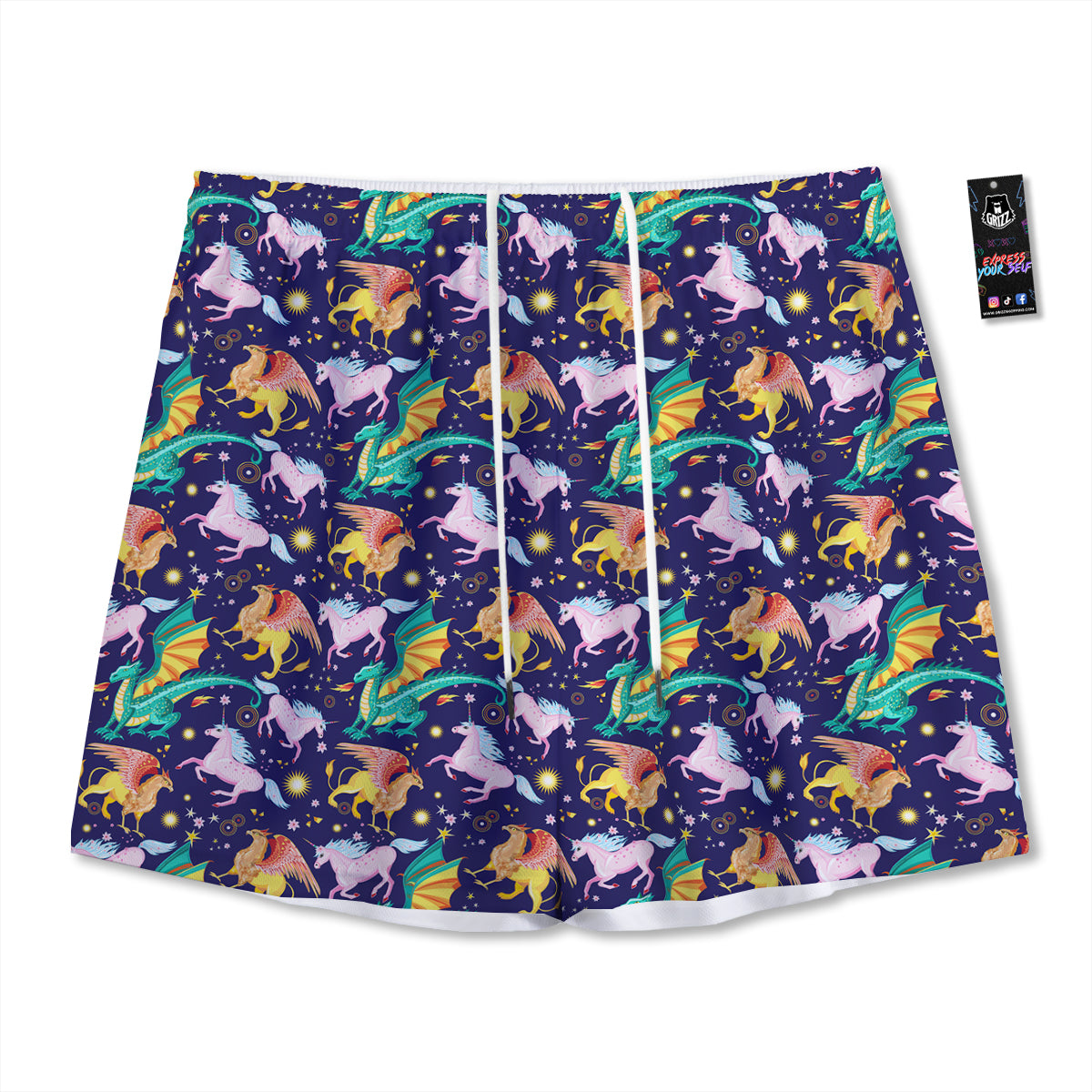 Fantastic Beasts Print Pattern Mesh Shorts-grizzshop
