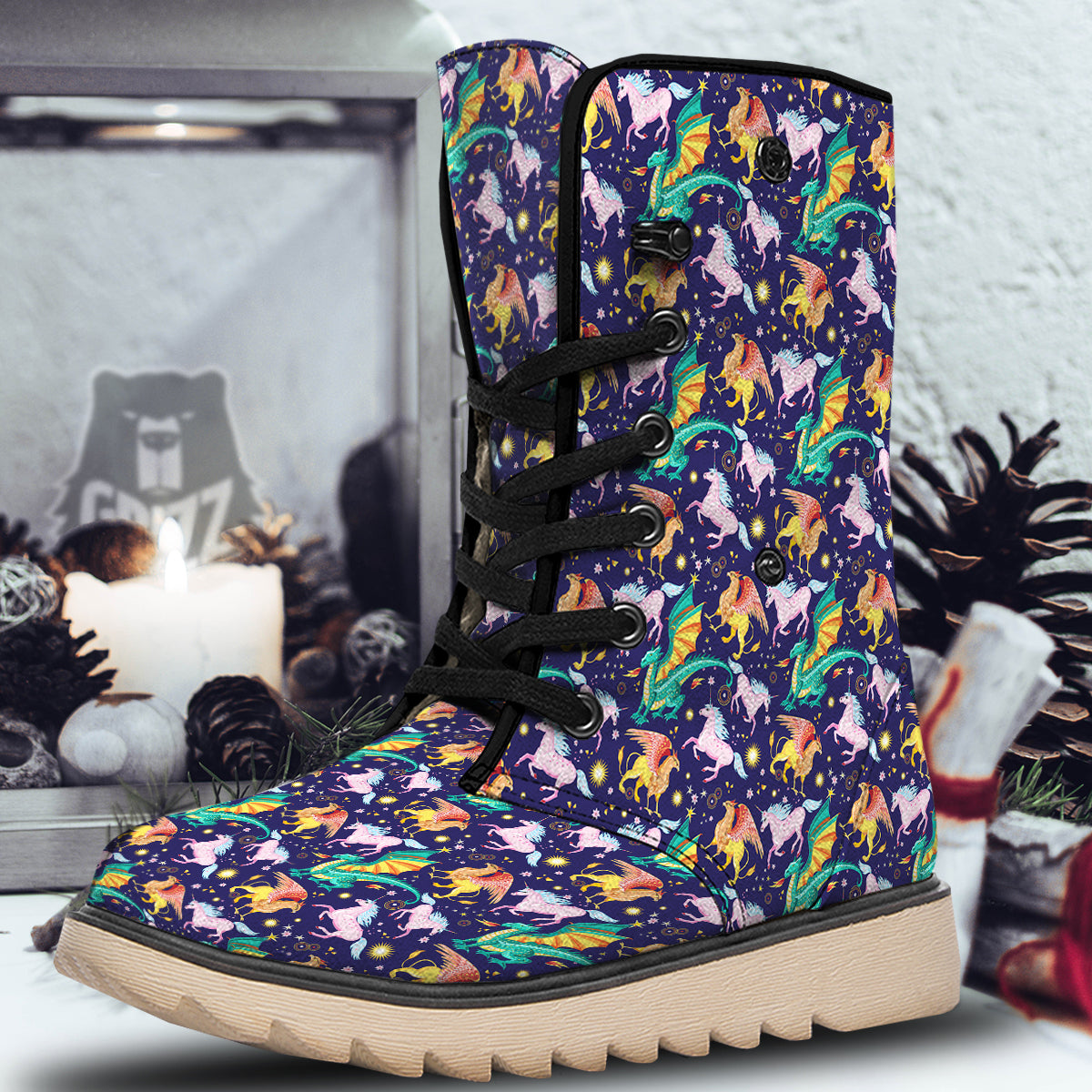 Fantastic Beasts Print Pattern Snow Boots-grizzshop