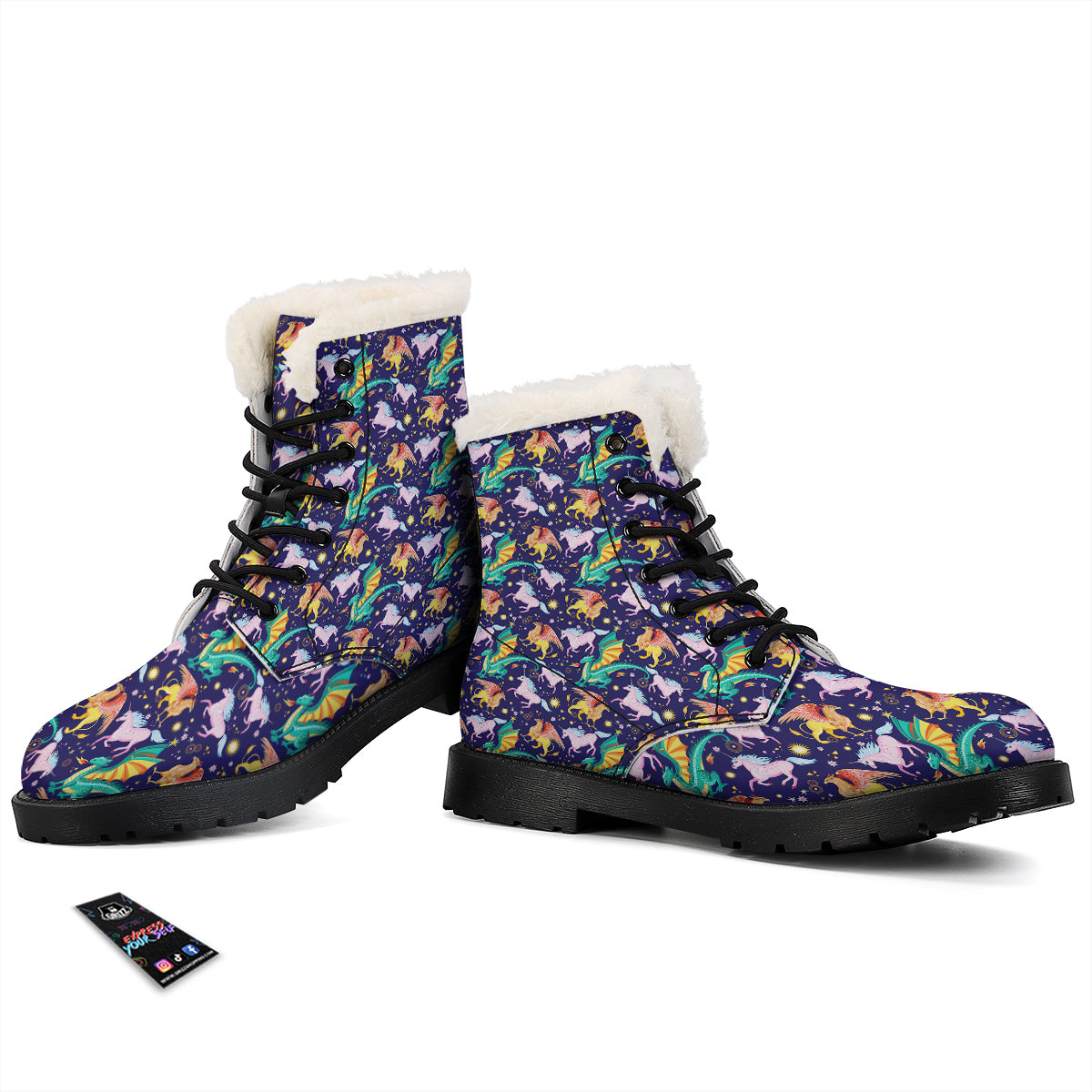 Fantastic Beasts Print Pattern Winter Boots-grizzshop