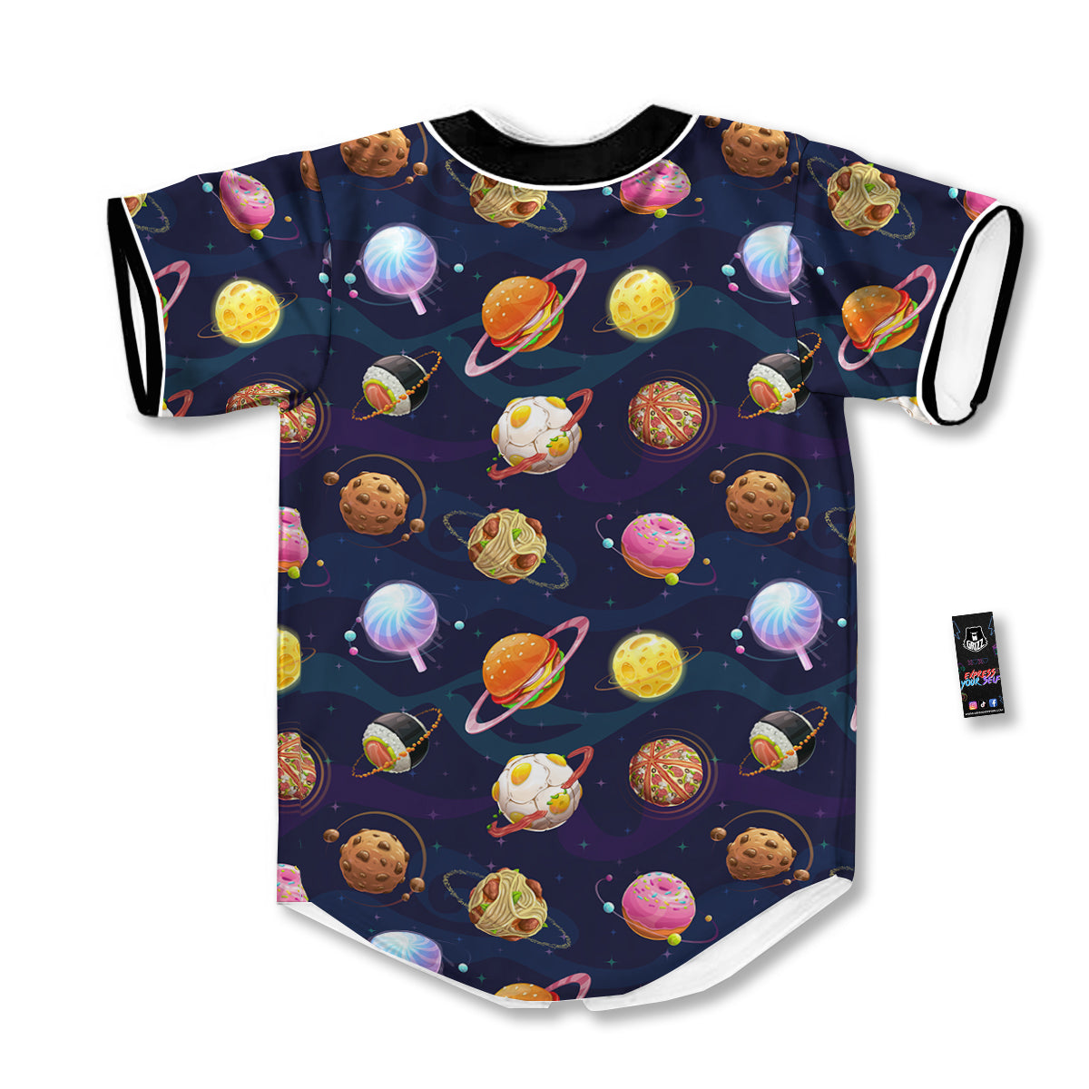 Fantasy Food Planets Print Pattern Baseball Jersey-grizzshop