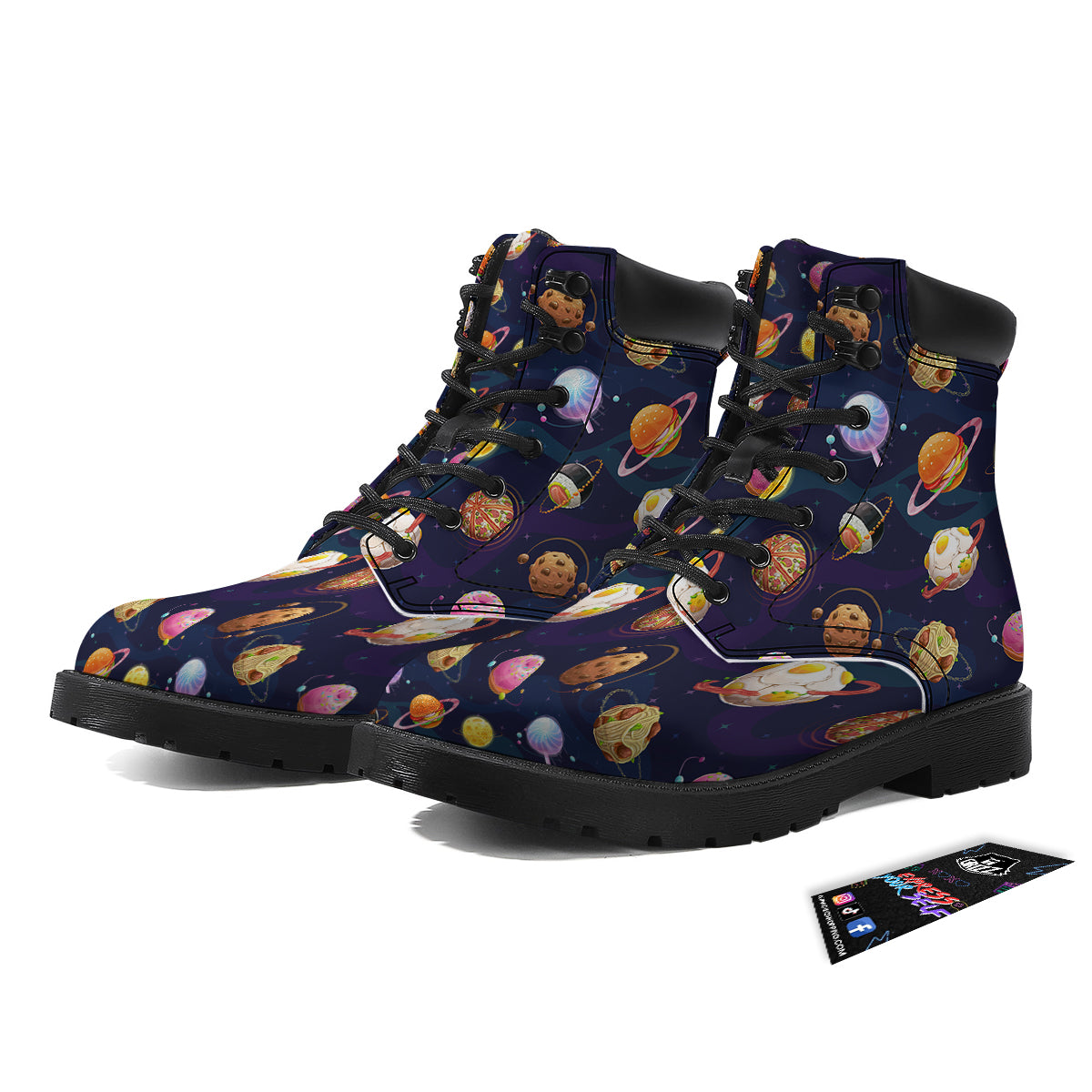 Fantasy Food Planets Print Pattern Boots-grizzshop