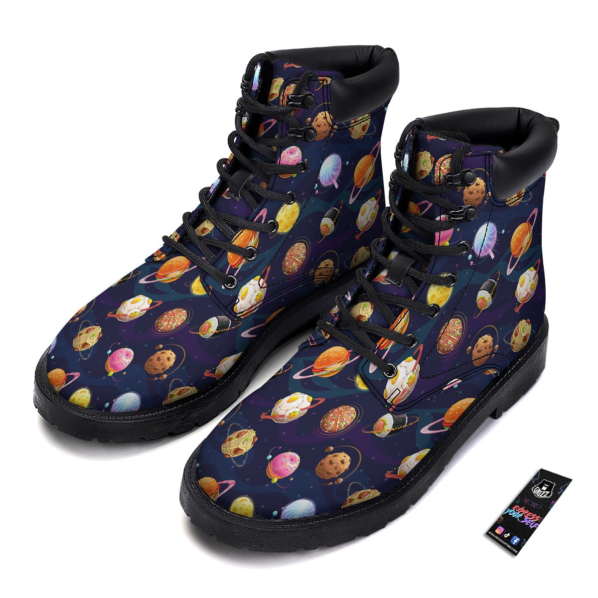 Fantasy Food Planets Print Pattern Boots-grizzshop