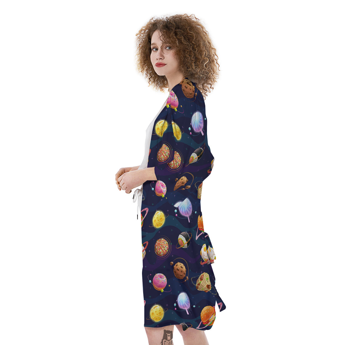 Fantasy Food Planets Print Pattern Kimono-grizzshop