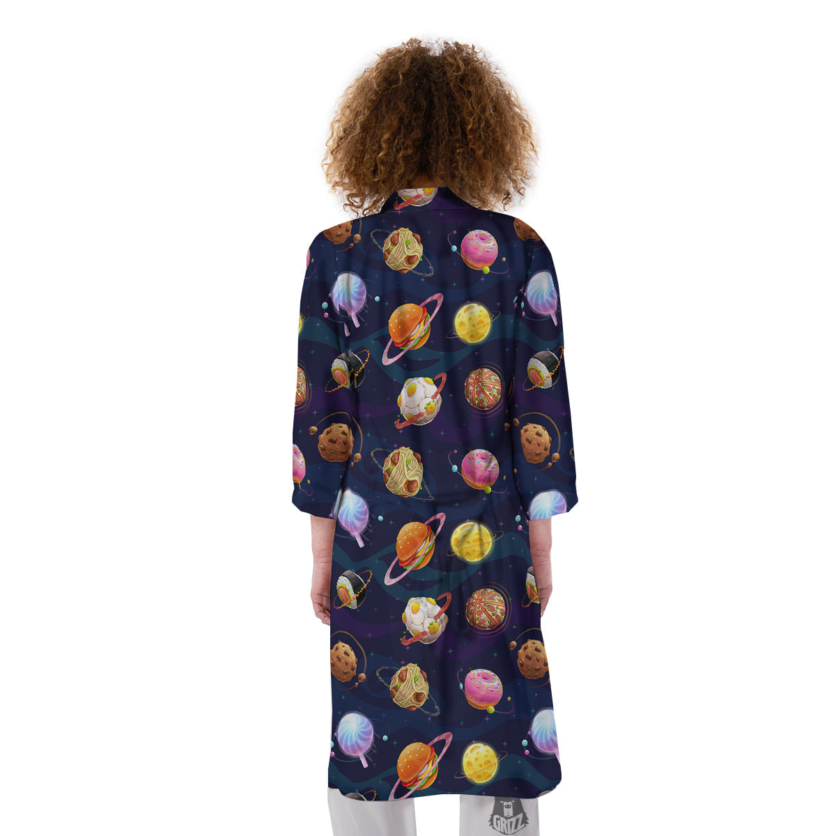 Fantasy Food Planets Print Pattern Kimono-grizzshop