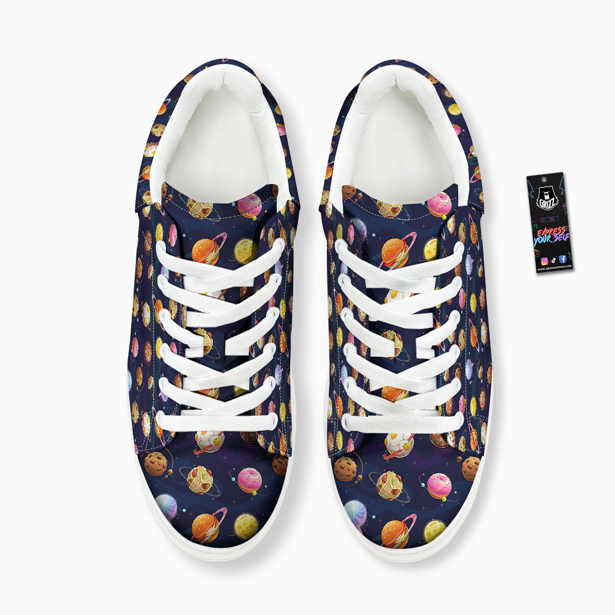 Fantasy Food Planets Print Pattern Platform Shoes-grizzshop