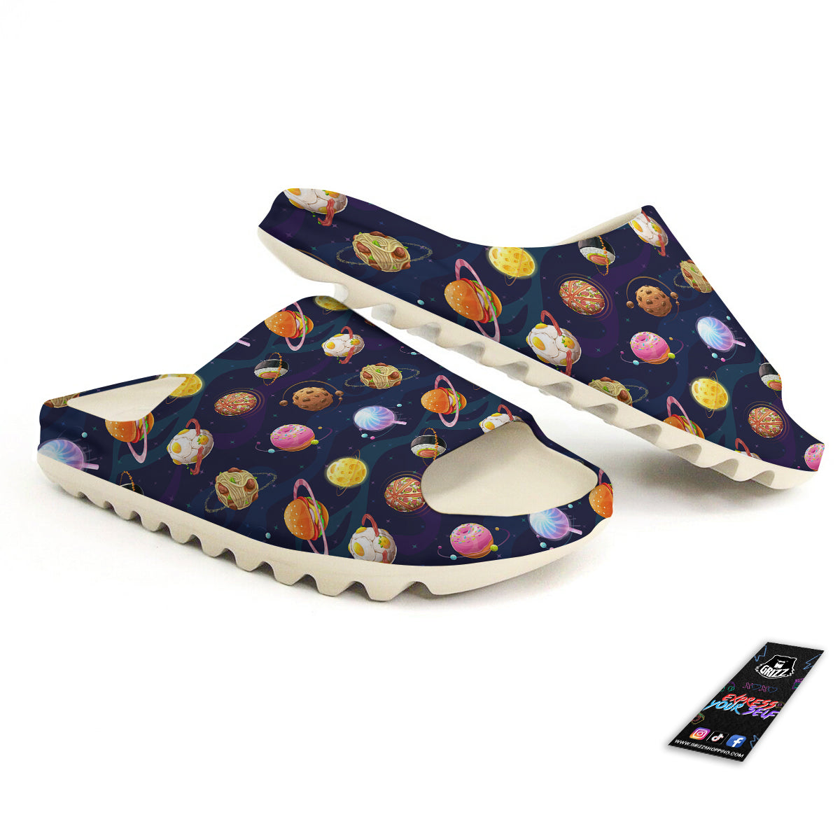 Fantasy Food Planets Print Pattern Sandals-grizzshop