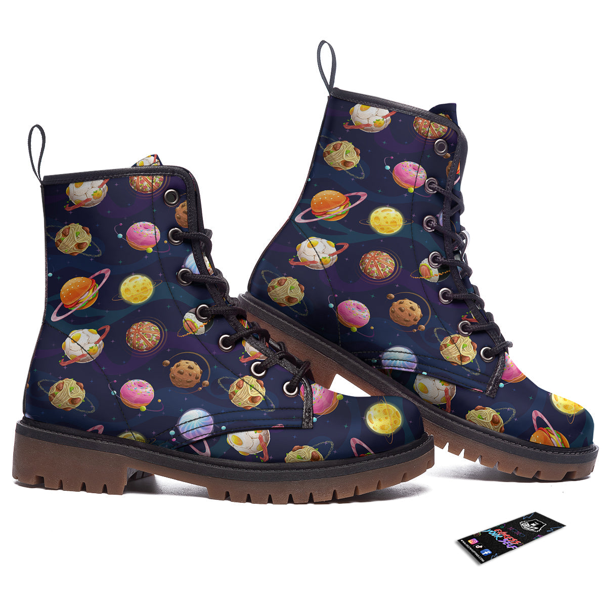 Fantasy Food Planets Print Pattern Work Boots-grizzshop
