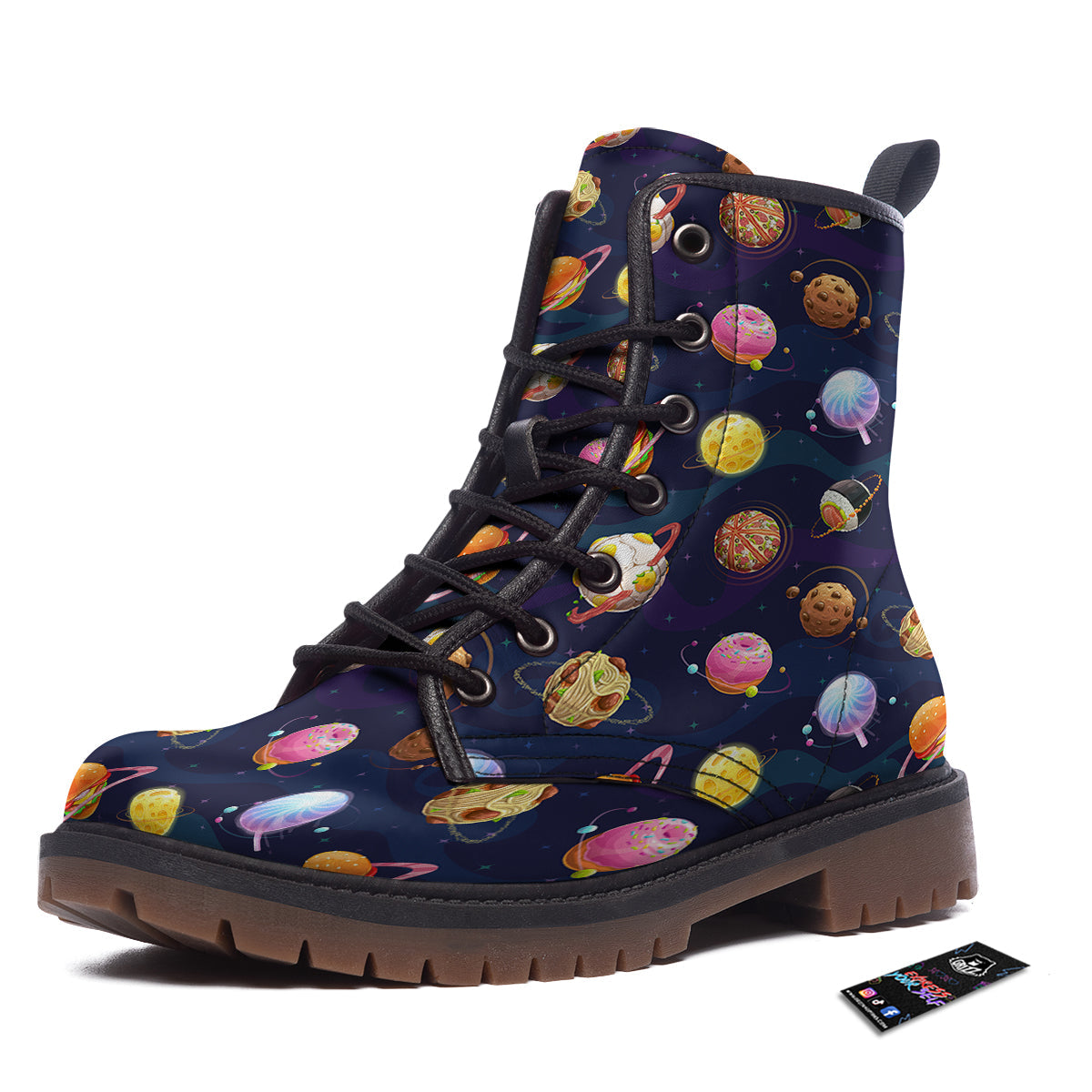 Fantasy Food Planets Print Pattern Work Boots-grizzshop