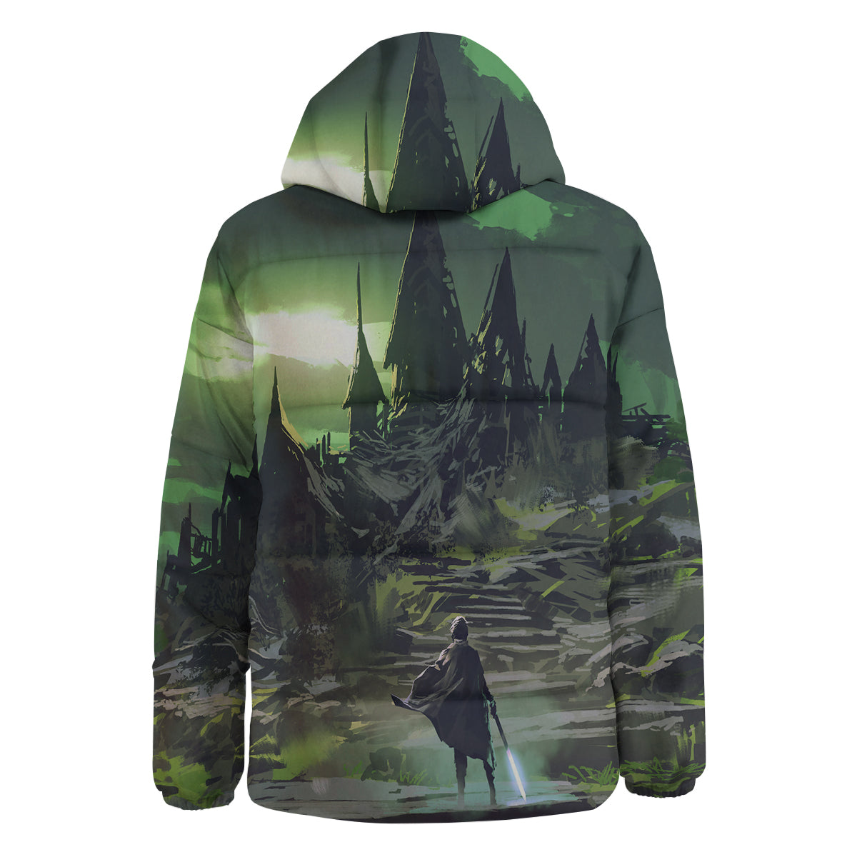 Fantasy Knight And Castle Down Jacket-grizzshop
