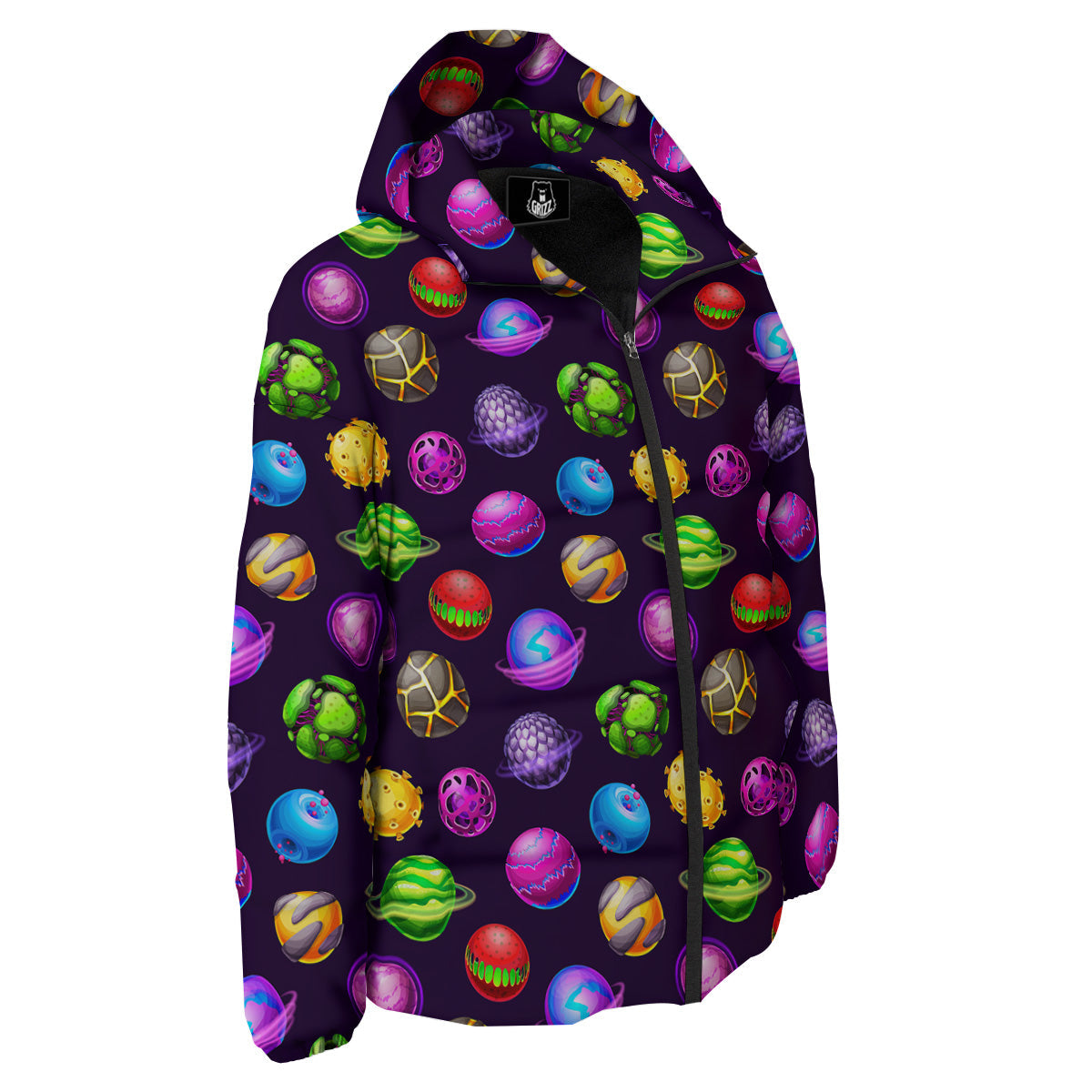 Fantasy Planets In Space Universe Print Pattern Down Jacket-grizzshop