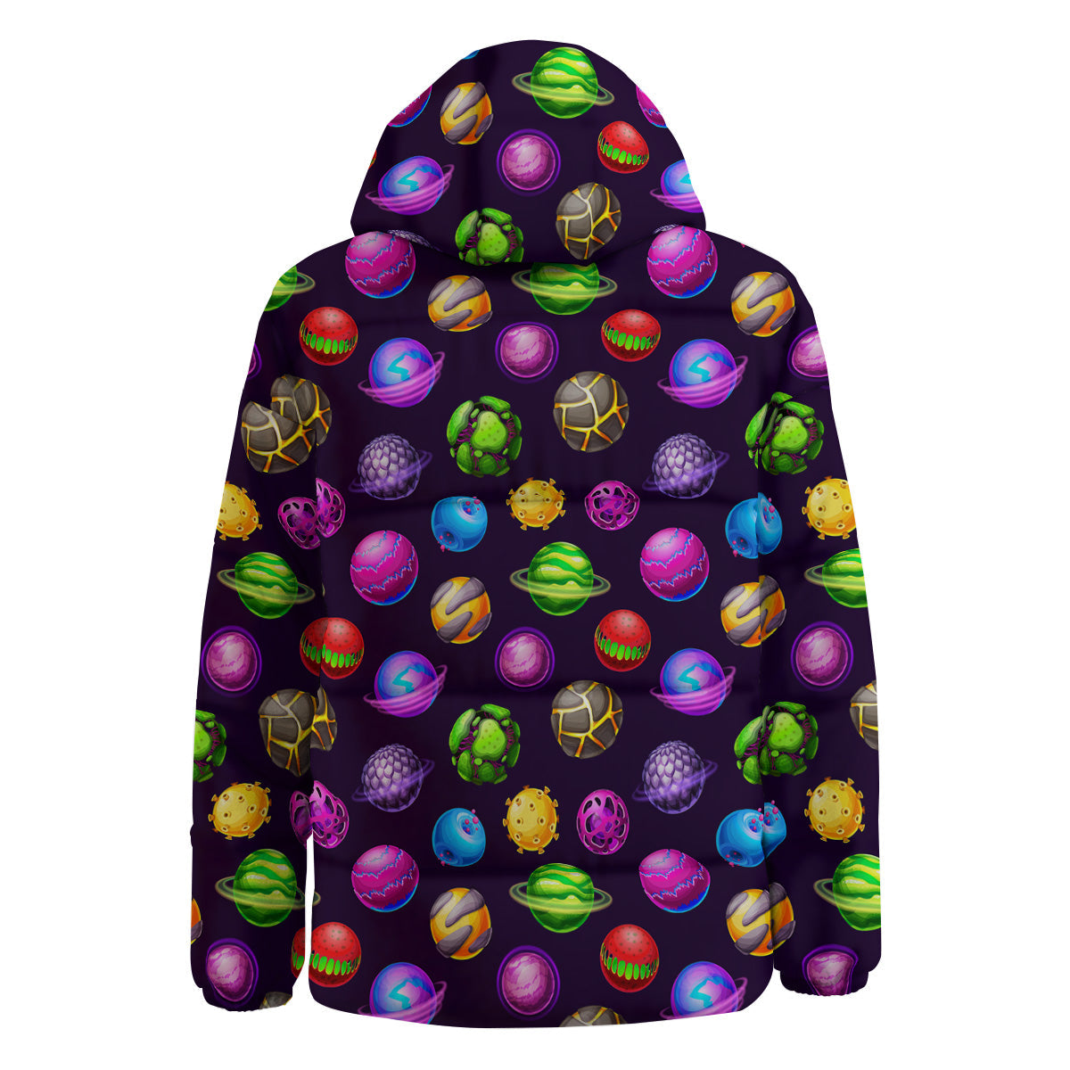 Fantasy Planets In Space Universe Print Pattern Down Jacket-grizzshop