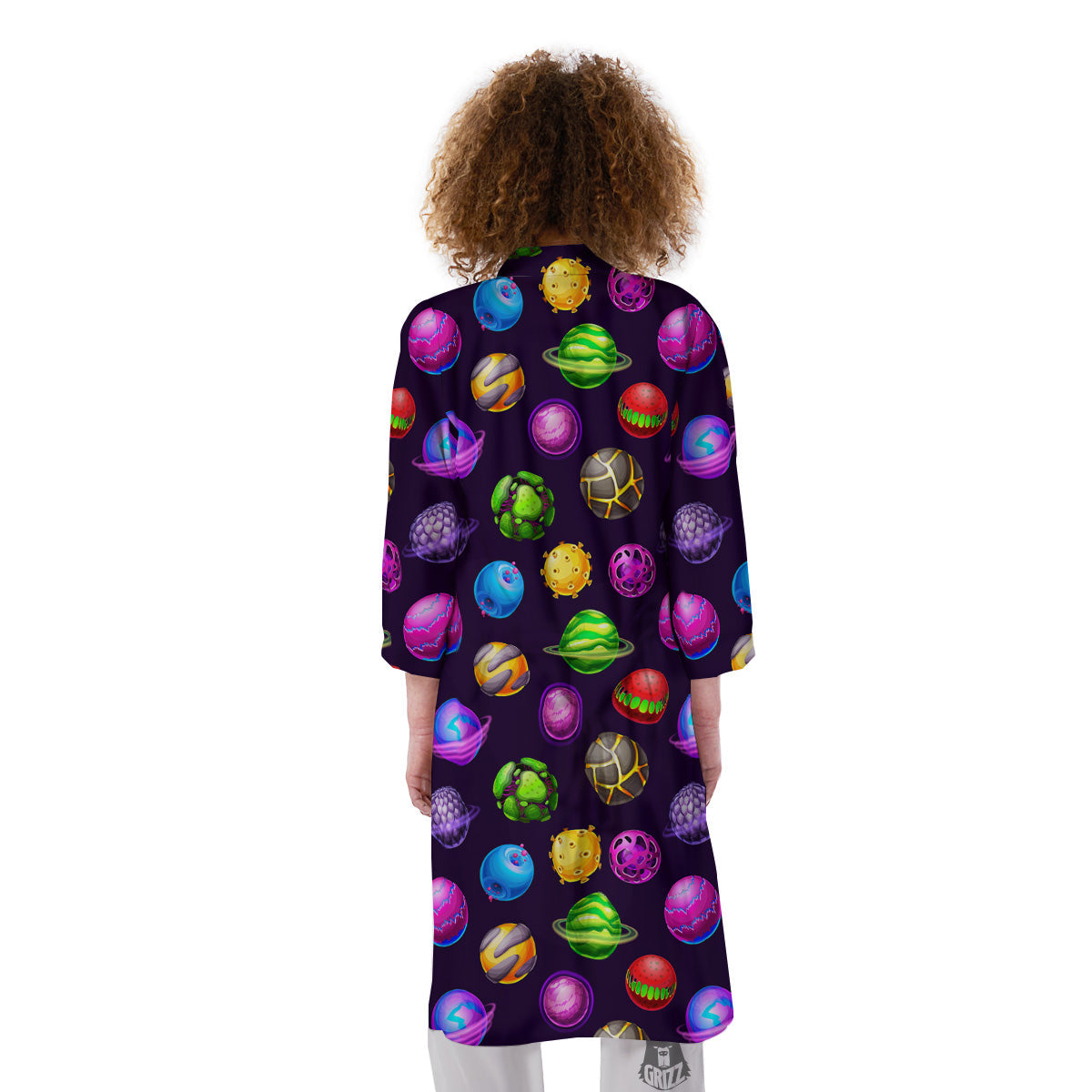 Fantasy Planets In Space Universe Print Pattern Kimono-grizzshop