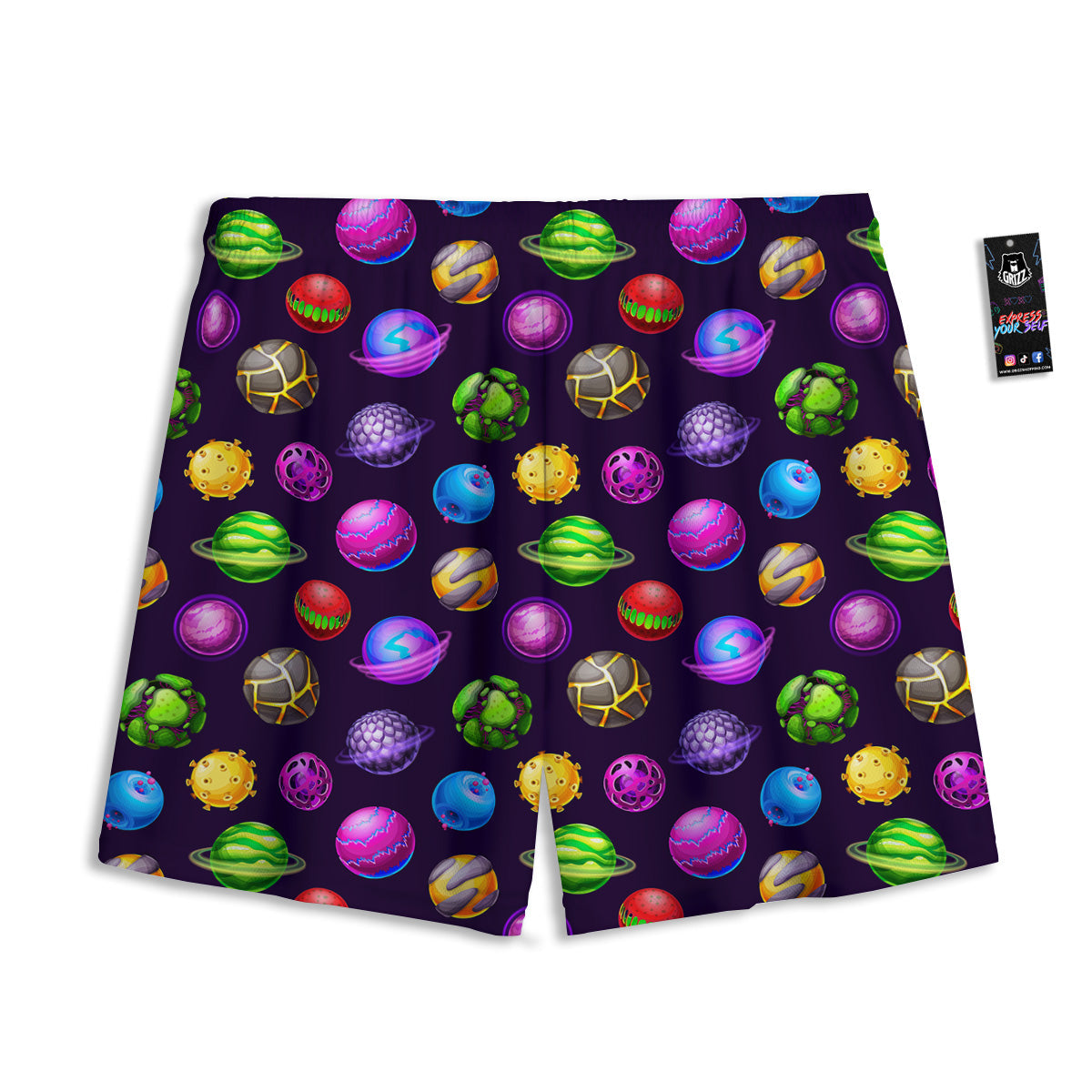 Hippie Peace Groovy Print Pattern Mesh Shorts