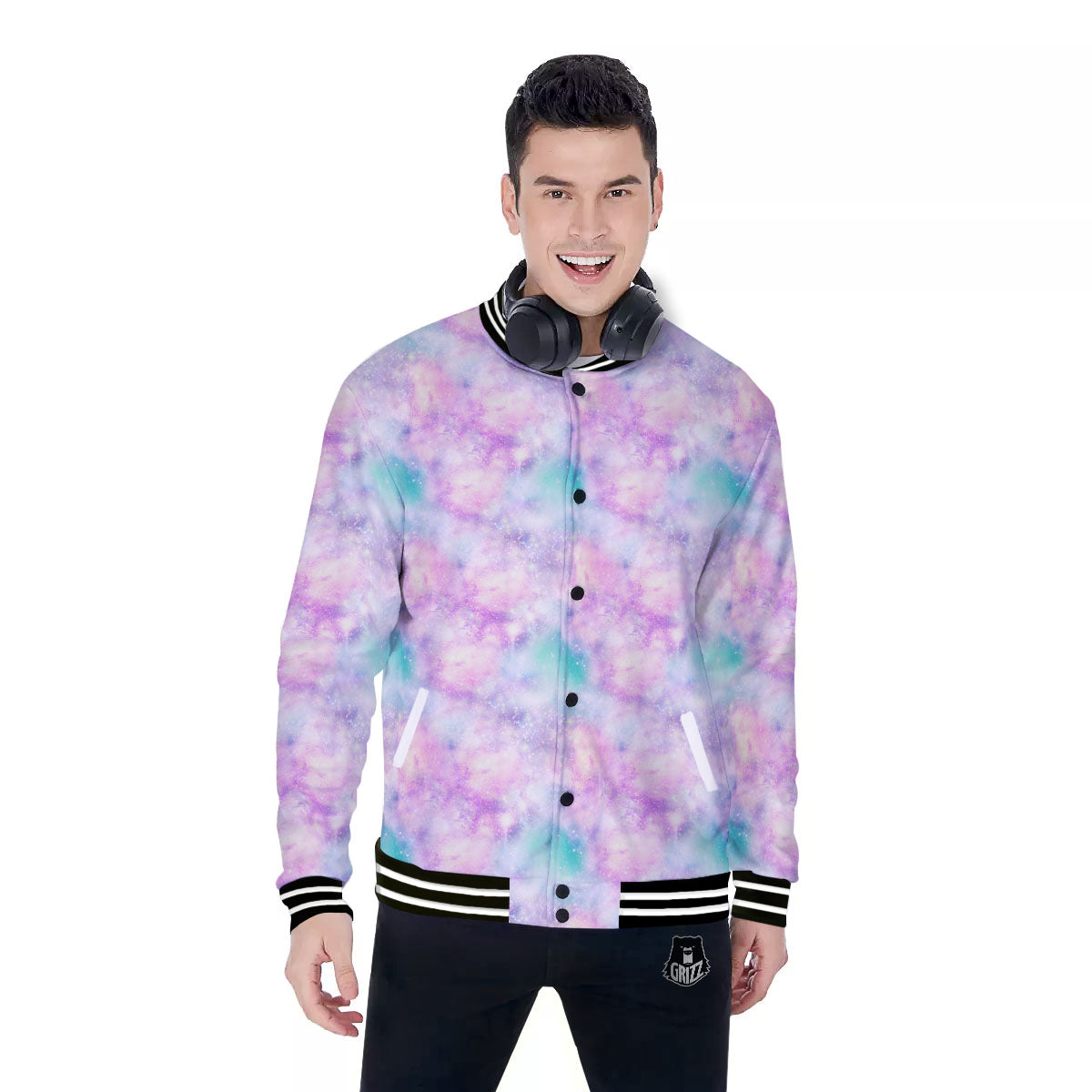 Fantasy Star Print Pattern Baseball Jacket-grizzshop