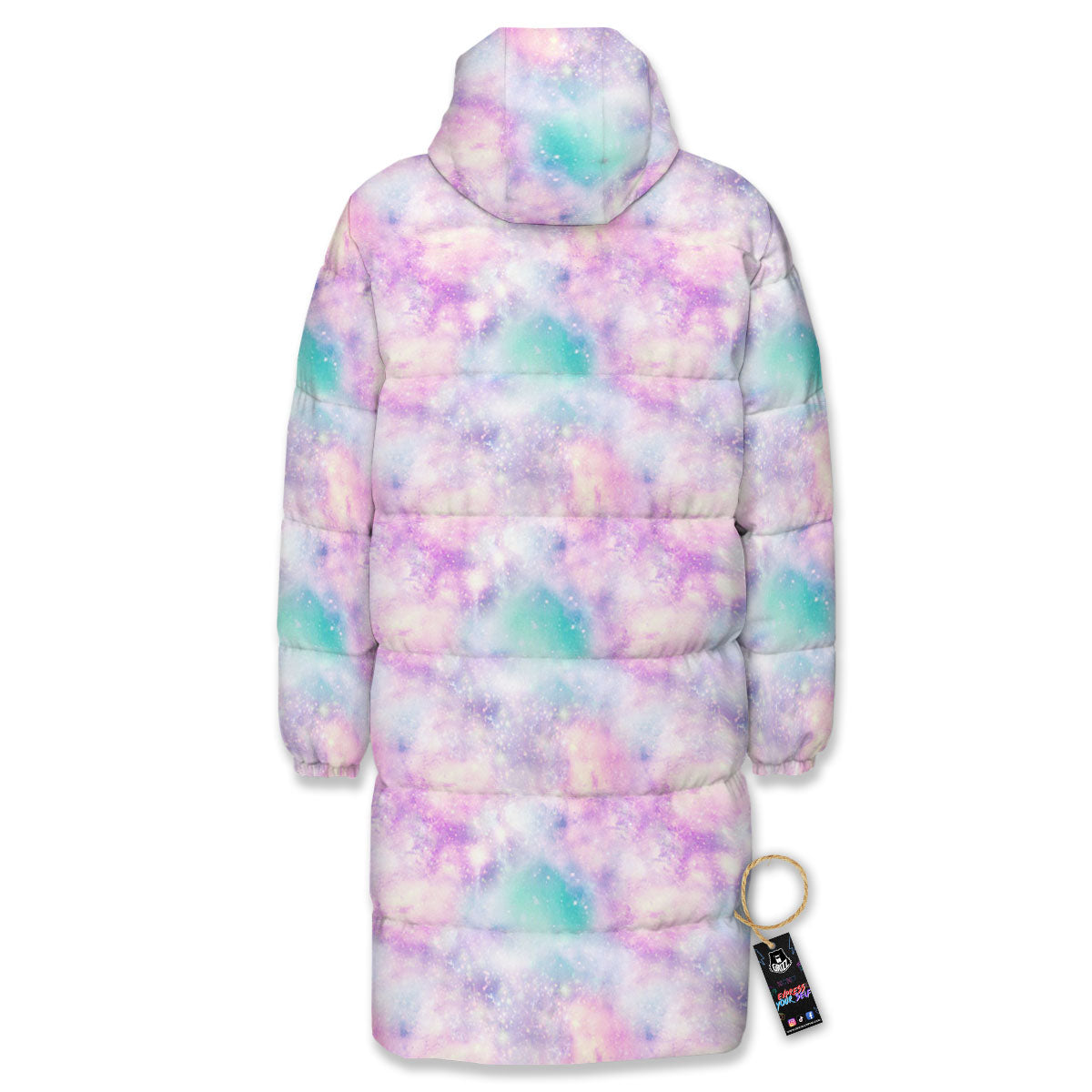 Fantasy Star Print Pattern Long Down Jacket-grizzshop
