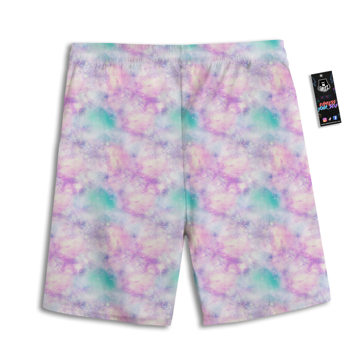 Floral Hawaiian Monochrome Print Pattern Men's Athletic Shorts