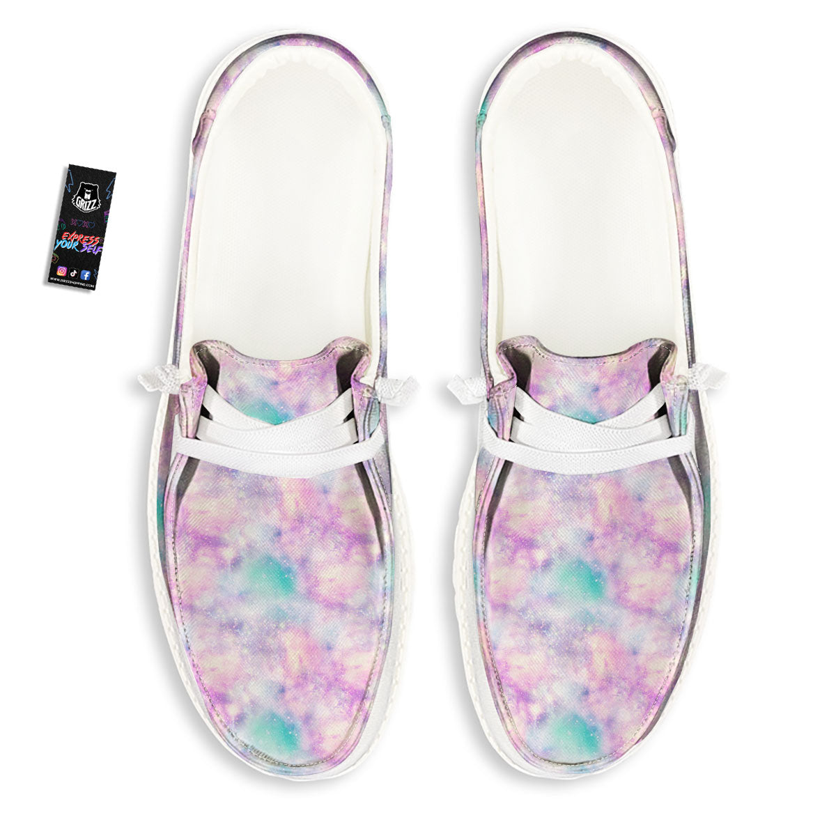 Fantasy Star Print Pattern White Loafers-grizzshop