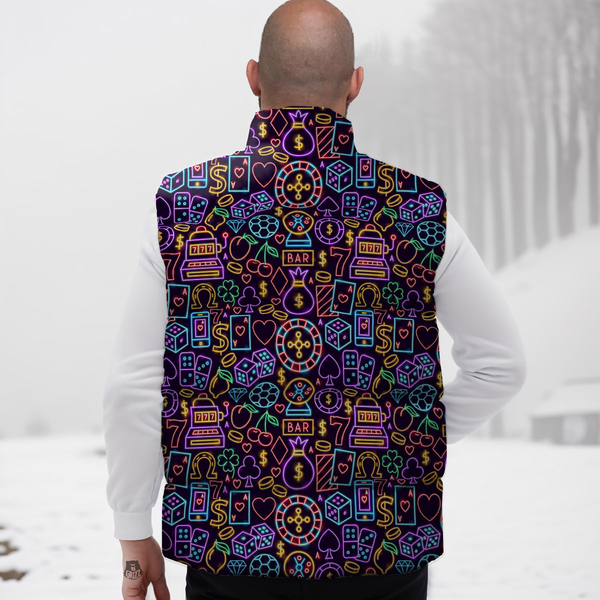 Farm Chicken Hen Pattern Print Down Vest-grizzshop