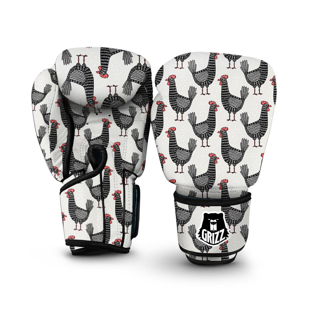 Farm Chicken Pattern Print Boxing Gloves-grizzshop