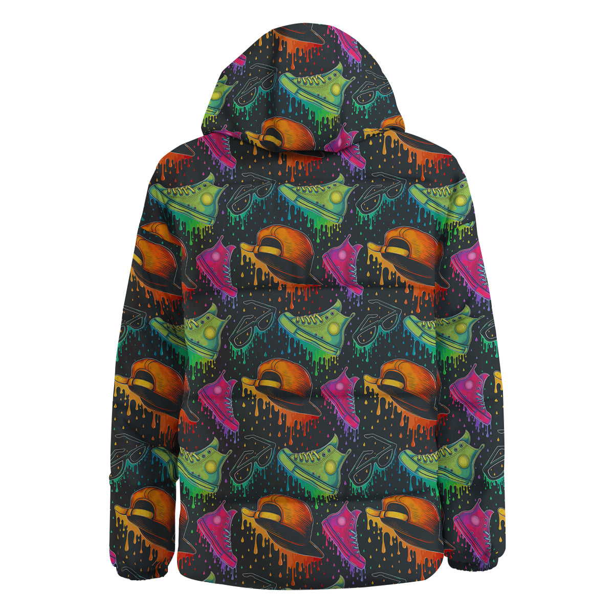 Fashion Colorful Print Pattern Down Jacket-grizzshop