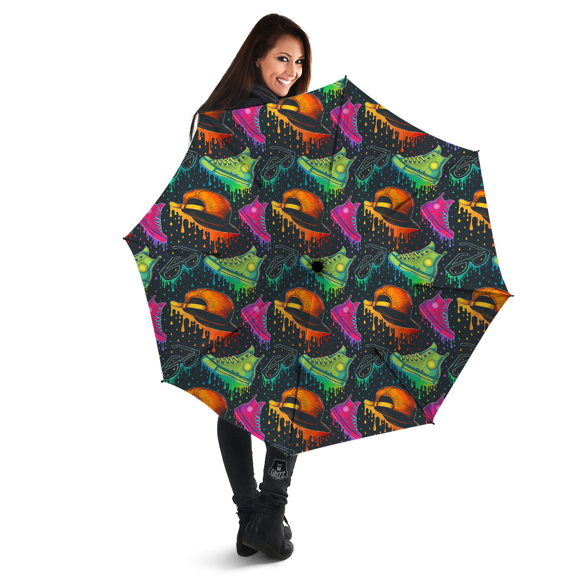 Fashion Colorful Print Pattern Umbrella-grizzshop