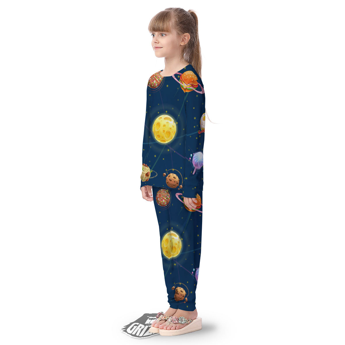 Fast Food Planets Set Print Kid's Pajamas-grizzshop
