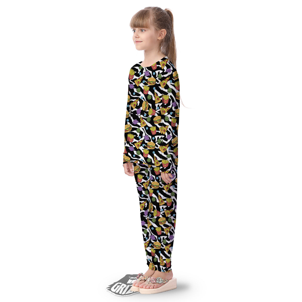 Fastfood Cute Zebra Print Pattern Kid's Pajamas-grizzshop