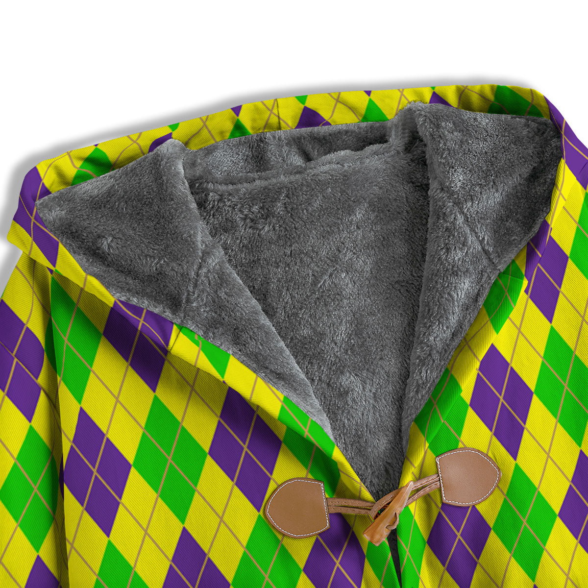 Fat Tuesday Argyle Mardi Gras Print Men's Windbreaker Jacket-grizzshop
