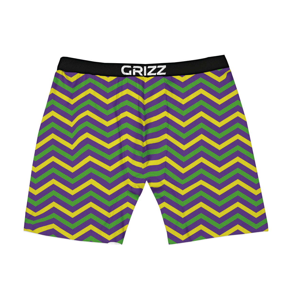 Fat Tuesday Chevron Mardi Gras Print Boxer Briefs-grizzshop