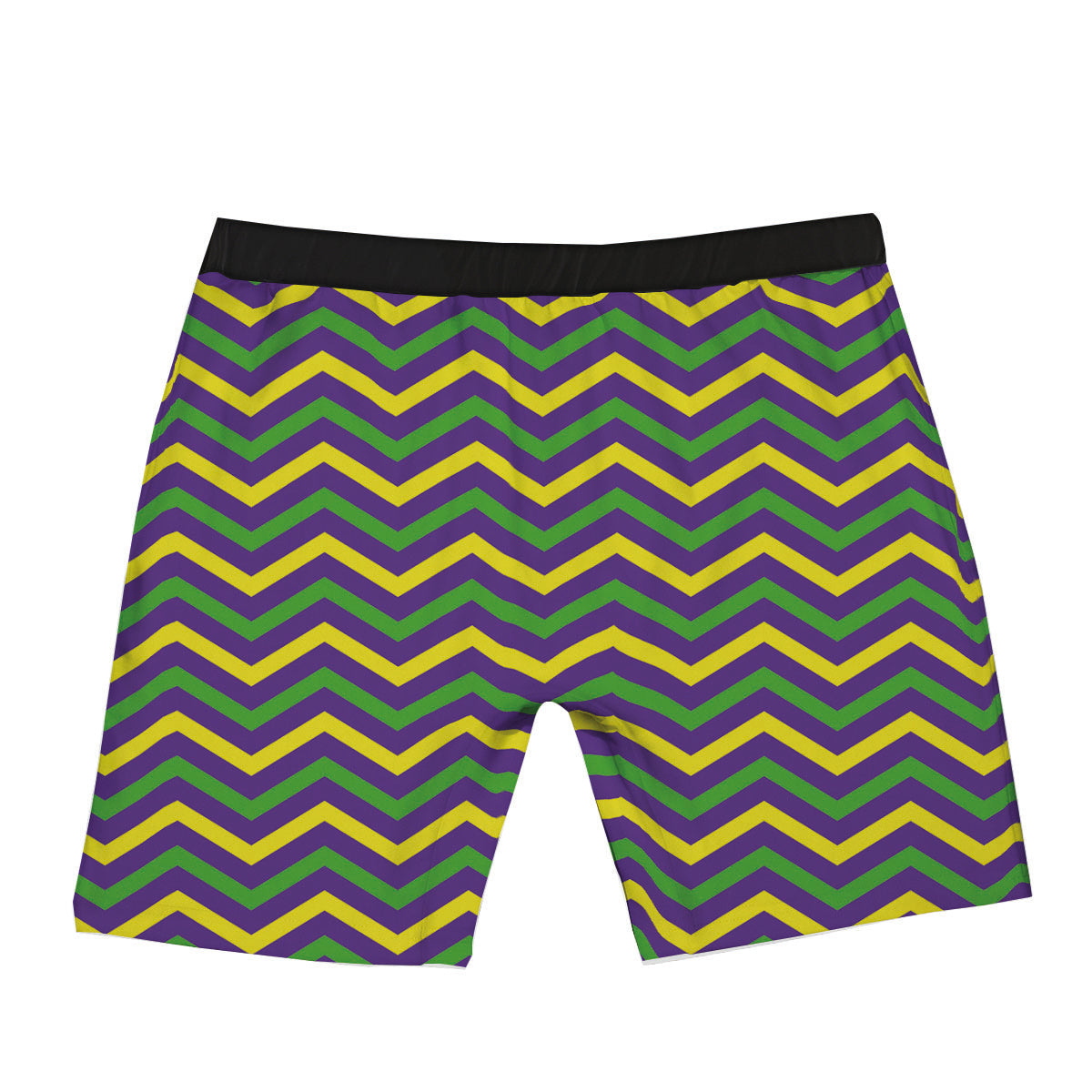 Fat Tuesday Chevron Mardi Gras Print Boxer Briefs-grizzshop