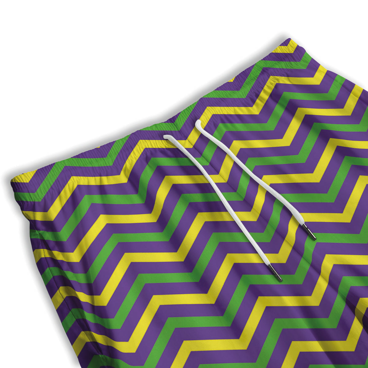 Fat Tuesday Chevron Mardi Gras Print Men's Athletic Shorts