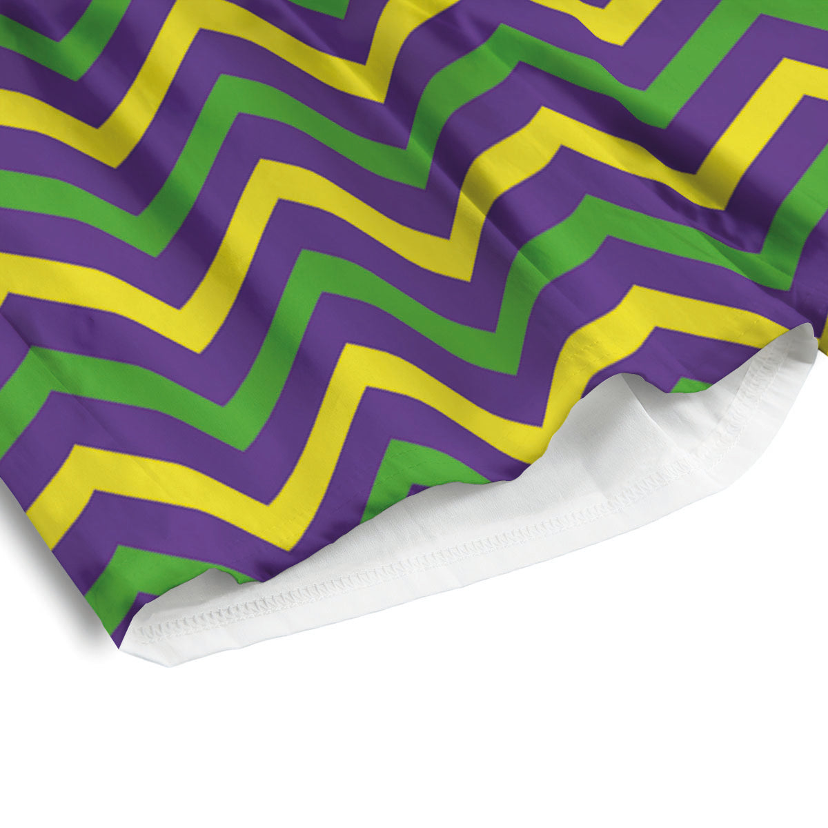 Fat Tuesday Chevron Mardi Gras Print Men's Athletic Shorts