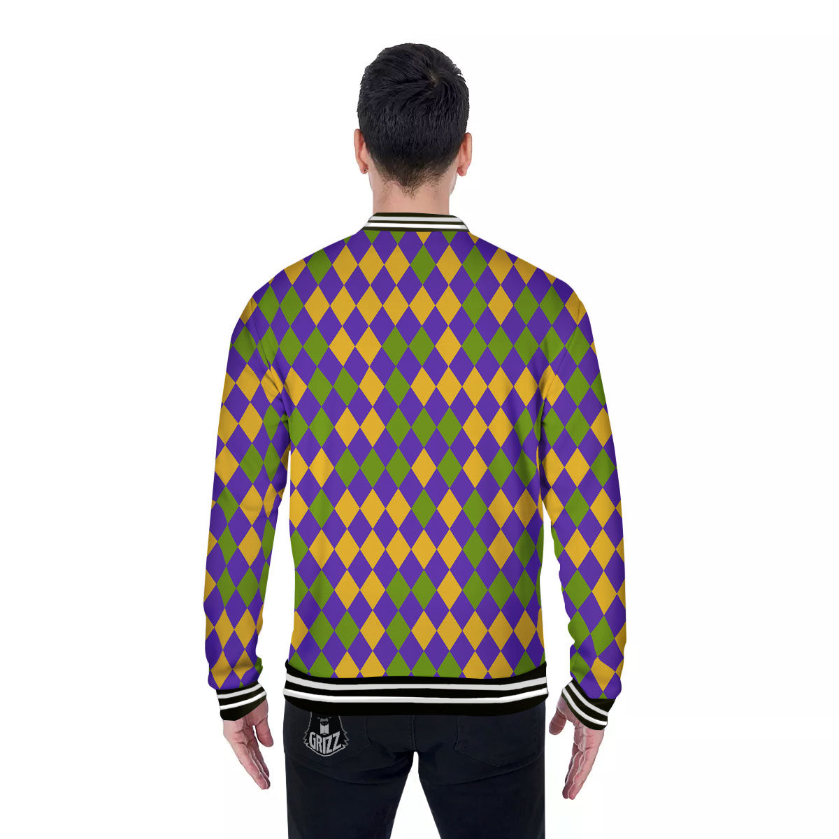 Fat Tuesday Mardi Gras Pattern Baseball Jacket-grizzshop