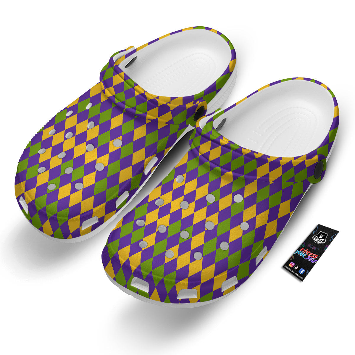 Fat Tuesday Mardi Gras Pattern Clog-grizzshop