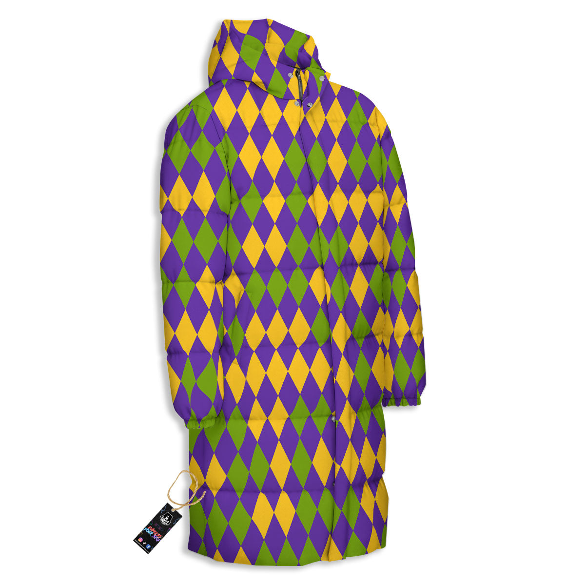 Fat Tuesday Mardi Gras Pattern Long Down Jacket-grizzshop