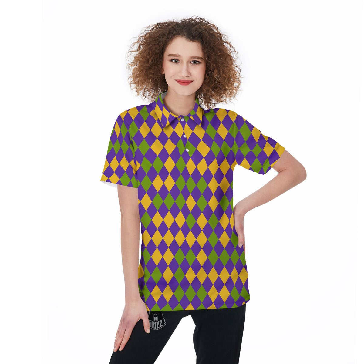 Fat Tuesday Mardi Gras Pattern Women's Golf Shirts-grizzshop